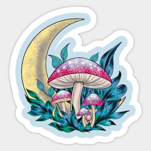 Moon Shrooms Sticker